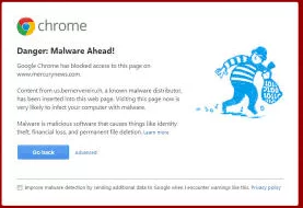 Chrome: Danger: Malware Ahead!