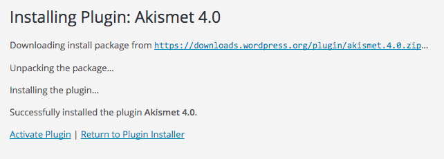 Akismet installation using FTP credentials