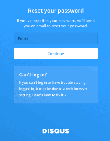 Reset your Disqus password by email