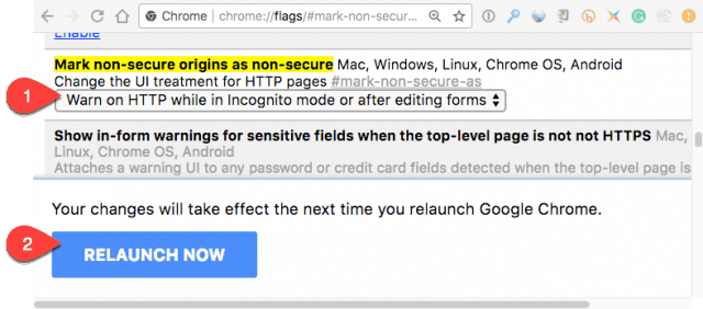 How to enable the non-HTTPS warning