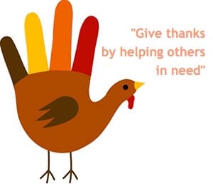 "Give thanks by helping others in need"