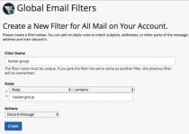 cPanel Global Email Filter Setting