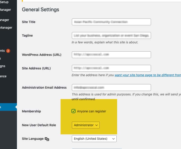 WordPress Anyone Can Register