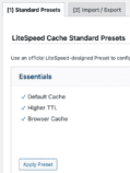 LiteSpeed Essentials Preset