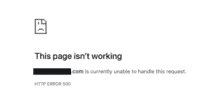 WordPress error, this page isn't working
